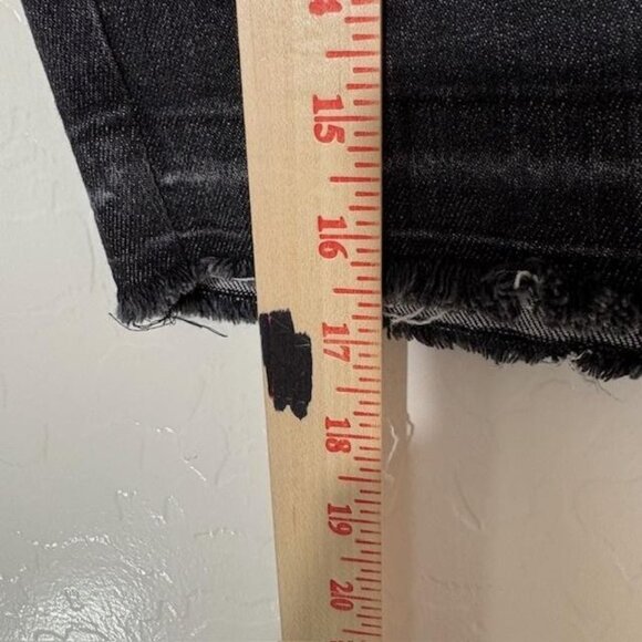 Judy Blue Denim Skirt Womens Small Black Wash Raw Frayed Hem Stretch JB2811 - Picture 7 of 7